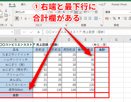 オートSUMの使い方【Excel】